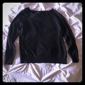 Worthington black sweater with embellished front
